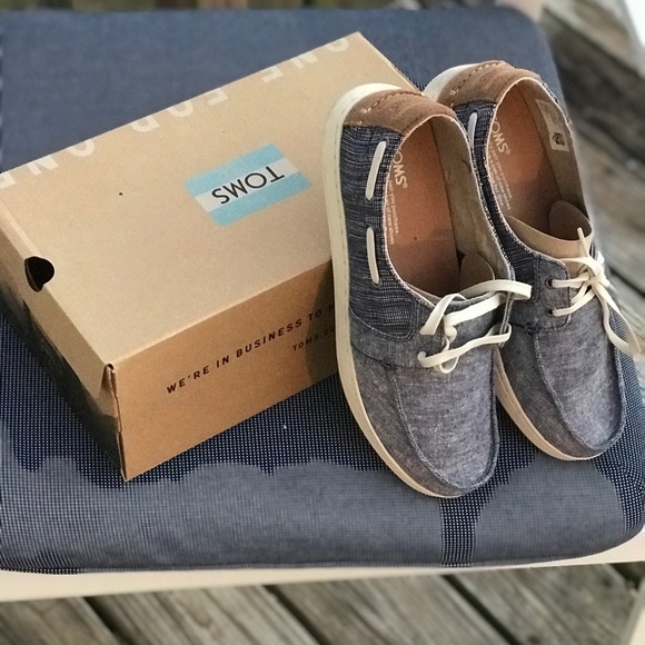 Toms Navy Chambray Mix Culver Shoe - Picture 1 of 5